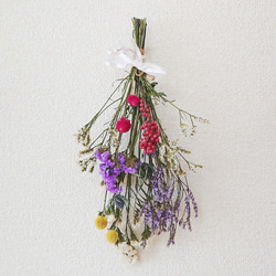 ホワイトブルー＊パンパスグラスドライフラワースワッグ♡ブーケ