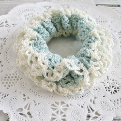 シュシュ  ヘアゴム  かぎ針編み  グレーラメ/ シュシュ ヘアゴム かぎ針編み グレーラメ/ シュシュ ヘアゴム かぎ針