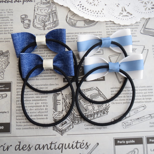 No.249 ヘアゴム キッズ リボン ハンドメイド No.249 ヘアゴム キッズ