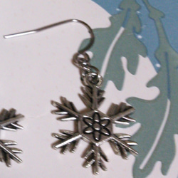 スノーフレーク 雪の結晶 ④ フックピアス　シルバー 2枚目の画像