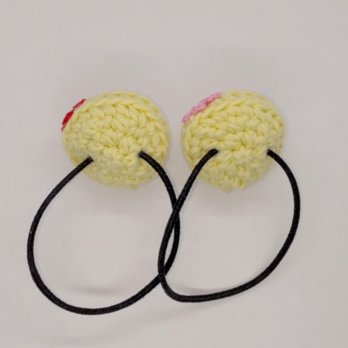 あみぐるみ ヘアゴム(小) 2個セット ひよこ あみぐるみ のっち