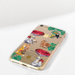 兔子蘑菇 iPhone Android 可愛動物 植物 透明手機殻 iPhone 6 iPhone 8 Sony XA 第3張的照片