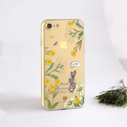 兔 iPhone Android 可愛 植物 透明手機殻 iPhone X iPhone 8 Samsung s8 第1張的照片
