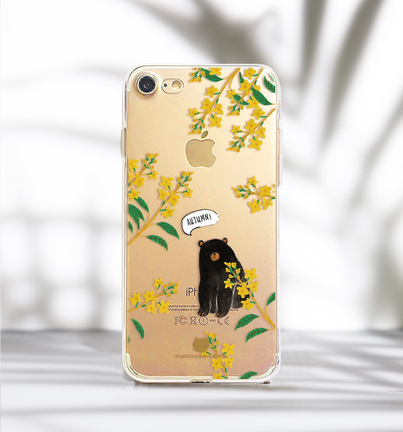 黑熊 iPhone Android 森林 植物 透明手機殻 iPhone 8 iPhone 7 plus HTC U11 第1張的照片