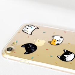 猫のiPhoneのAndroidオリジナルの透明なモバイルシェルiPhone×8プラスソニーのxzのプレミアム 2枚目の画像