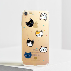 猫のiPhoneのAndroidオリジナルの透明なモバイルシェルiPhone×8プラスソニーのxzのプレミアム 5枚目の画像