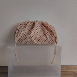 革と布のダレスバッグ「ショコラ」　児島デニムチェック柄nicoma 8枚目の画像