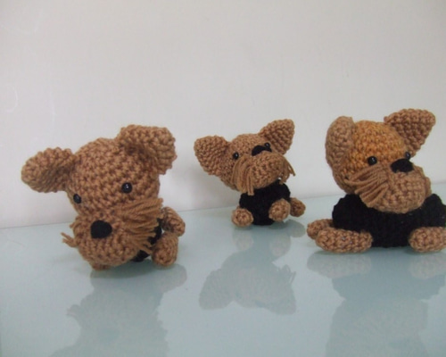 ヨークシャーテリアのあみぐるみ あみぐるみ 編み物歴60年おばさんf