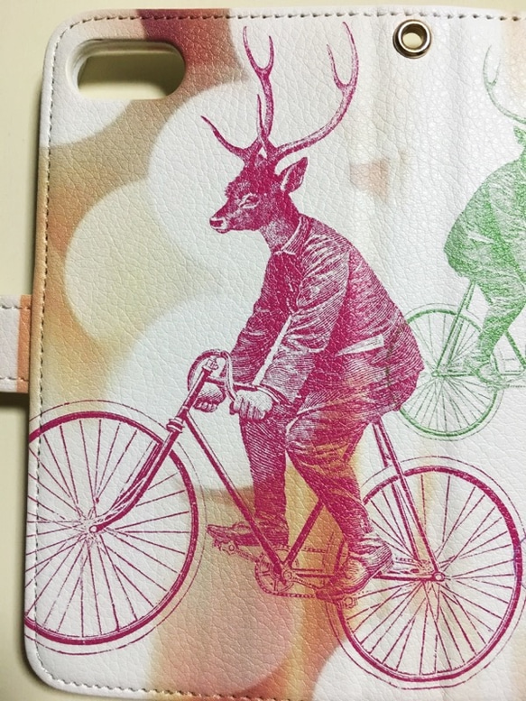 『happy cycling』 受注生産　手帳型スマホケース 4枚目の画像