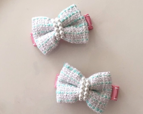 オーダーページ】サイドツイード ベビーリボン ヘアゴム クリップ