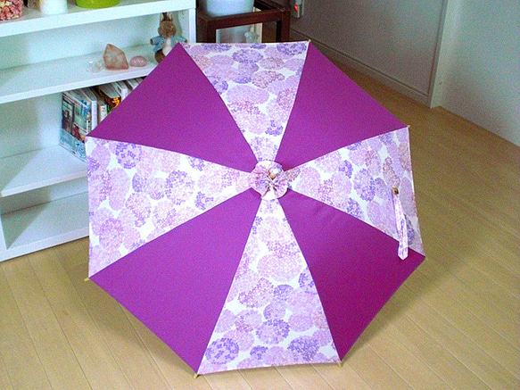 日傘　紫陽花（ピンク×パープル） 1枚目の画像