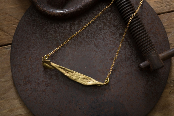 Origamini 小摺學 黃銅魚項鍊 Fish Brass Necklace 第3張的照片