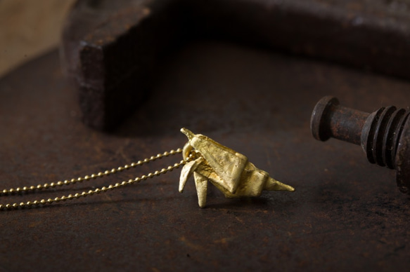 Origamini 小摺學 黃銅蝦項鍊 Shrimp Brass Necklace 第1張的照片