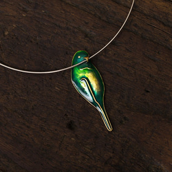 Bird 鳥 金工手工 冷琺瑯絢彩 墜飾項圈 Color pendant/necklace 第2張的照片