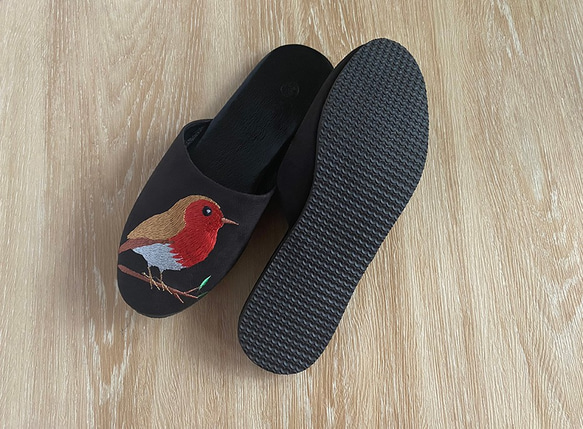 室內拖鞋 - 知更鳥(黑色) 第5張的照片