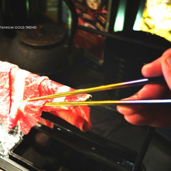TIGT - 鈦天箸 <醫療用實心鈦金屬一體成型筷子> 藍金全色階漸層一雙裝 Titanium Chopsticks 第5張的照片