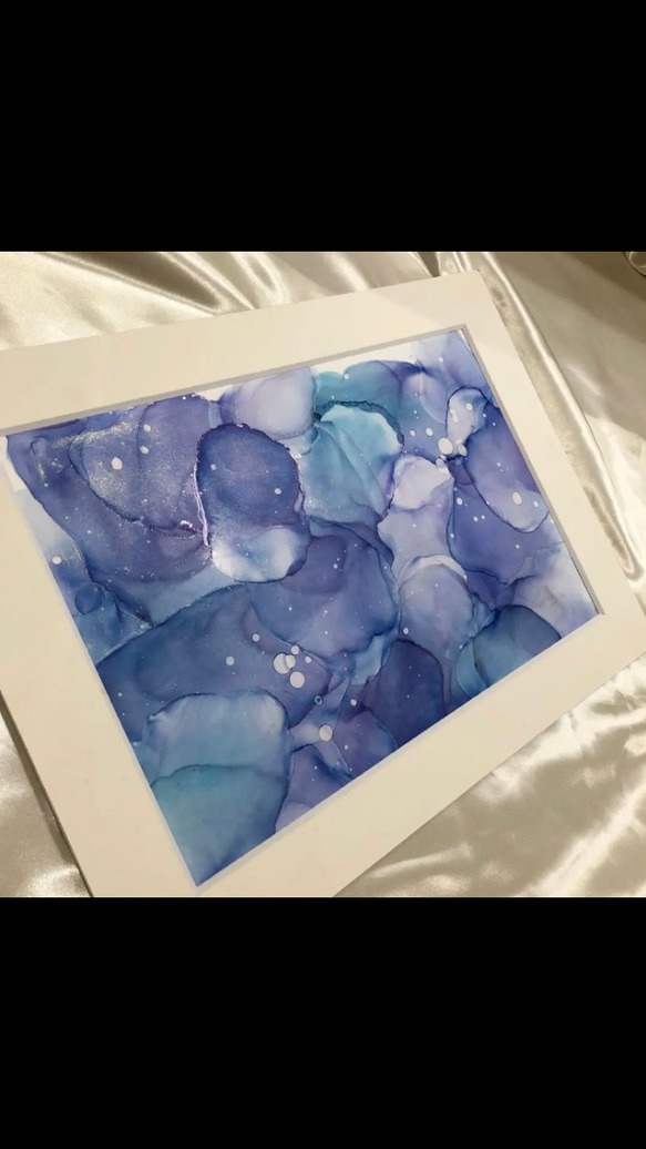 1点のみ ◆アルコールインクアート Alcohol Ink Art  #72 2枚目の画像