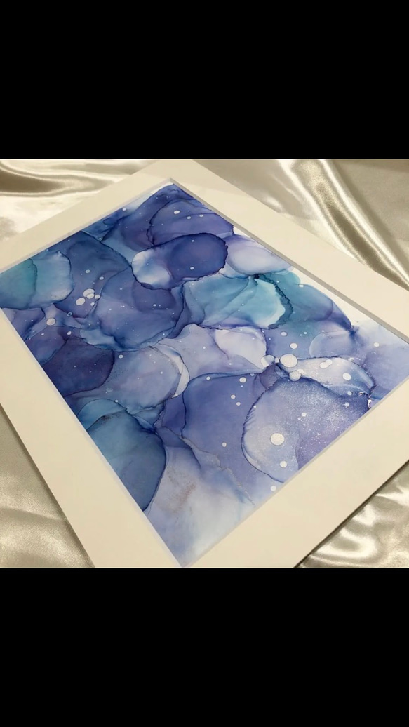 1点のみ ◆アルコールインクアート Alcohol Ink Art  #72 3枚目の画像