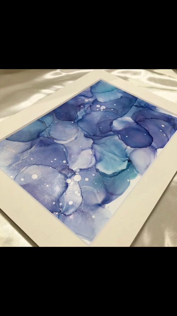 1点のみ ◆アルコールインクアート Alcohol Ink Art  #72 4枚目の画像