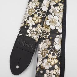 和柄ギターストラップ 鯉/金-銀 京都西陣織 金襴生地 tiny products