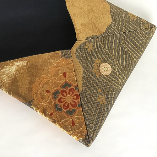 クリーム　和装バッグ+帯揚げ帯締め+数寄屋袋×3 +帛紗挟み×3 結婚式バッグ 数寄屋袋 帛紗 リサイクル正絹袋帯 有職文様 リメイク620