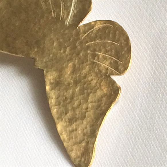 真鍮槌目　ヘアクリップ　―蝶々―　　 4枚目の画像