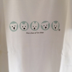 LadiesTシャツ ５人の白ワンコ　PepperMint 2枚目の画像