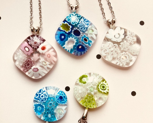 ベネチアングラスペンダントセット ベネチアングラス ペンダントトップ】【Venice Piastrina】【1.5