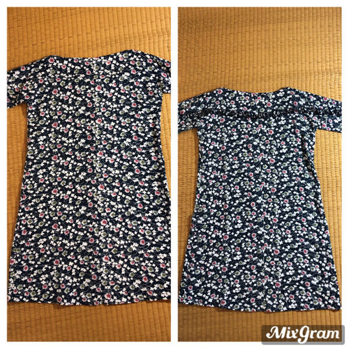 ☆ 木綿 小紋 着物リメイク チュニック 花柄 ☆ チュニック もめん花