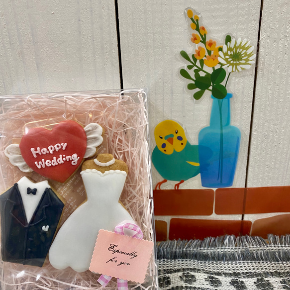 結婚祝いに＊ウェディングアイシングクッキー 1枚目の画像