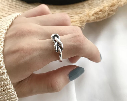 シルバー925 リング 結び　ねじりユニセックスお洒落SILVER925 Gれd 0_457648d37ac3e66f78359310ce7d