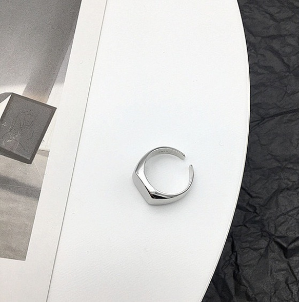 シルバー925 シンプル 印台リング 指輪 925 銀 シルバーリング シンプル 6枚目の画像