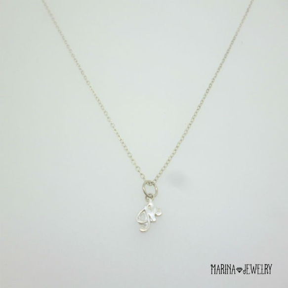 【受注後製作品】イニシャルネックレス " M " silver 4枚目の画像