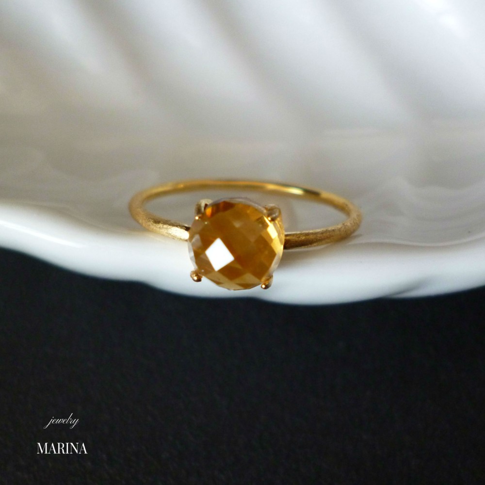 [candy citrineφ6] ring - vermeil 6mm