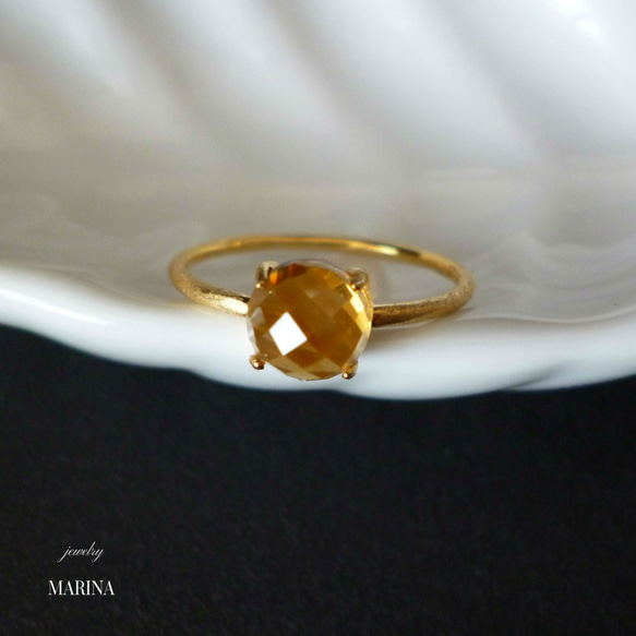 {シトリン} vermeil ring candy　指輪　サイズ変更可 1枚目の画像