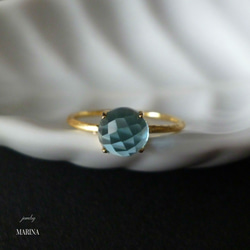 {Blue Topaz} vermeil ring candy 戒指尺寸可變 第1張的照片