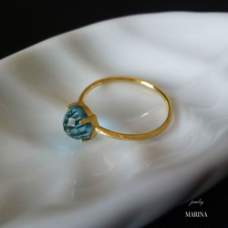 {Blue Topaz} vermeil ring candy 戒指尺寸可變 第7張的照片