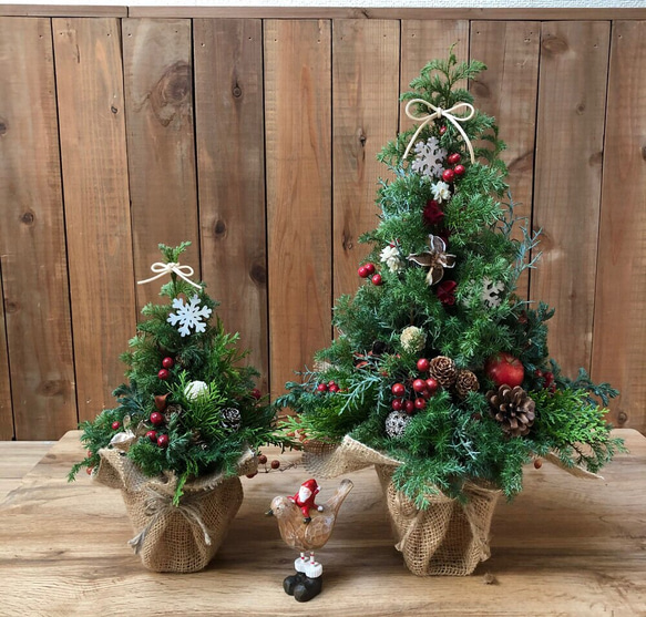 ナチュラルクリスマス 卓上クリスマスツリー2個セット クリスマス