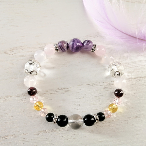 大天使ザドキエルのブレスレット / ケープアメジスト / ローズクォーツ 大天使ザドキエル再販 / ケープアメジスト ブレスレット 華昇 優