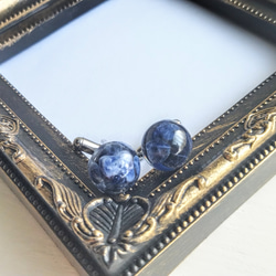 ソーダライト＊カフス再販5 / 天然石 / レジン / 父の日 2枚目の画像