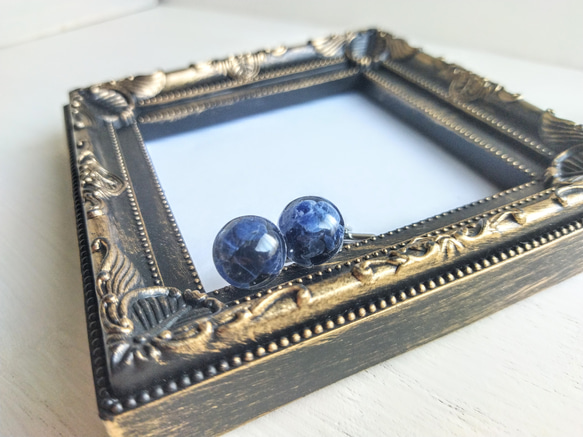 ソーダライト＊カフス再販5 / 天然石 / レジン / 父の日 5枚目の画像