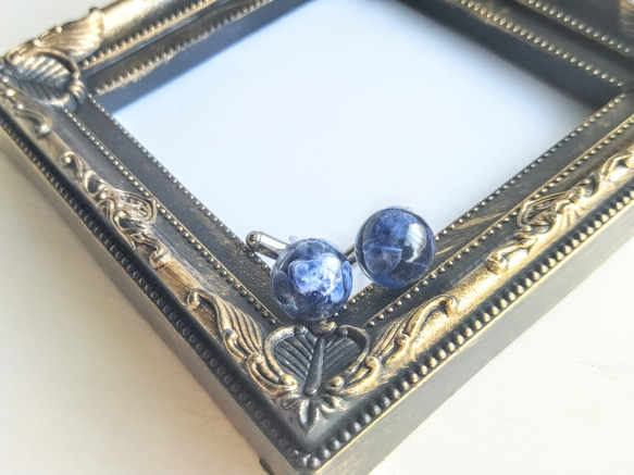 ソーダライト＊カフス再販5 / 天然石 / レジン / 父の日 6枚目の画像