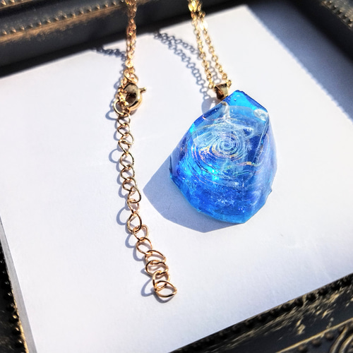 はくとん　　佐竹ガラスの星空ネックレス　レジンネックレス　ハンドメイド はくとん　　佐竹ガラスの星空ネックレス　レジンネックレス　ハンドメイド