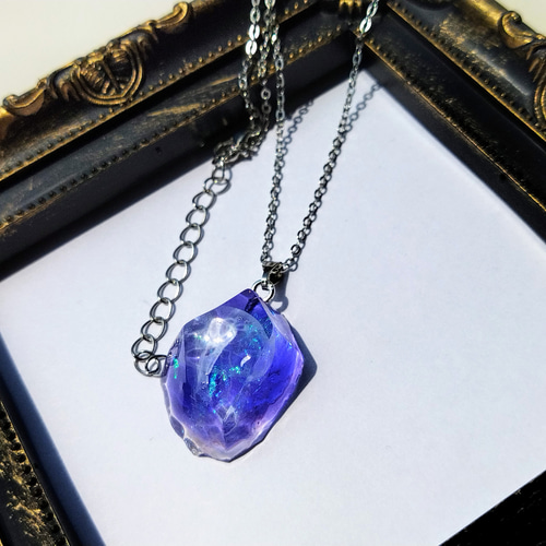 はくとん　　佐竹ガラスの星空ネックレス　レジンネックレス　ハンドメイド 0_a8b1cf3761c29cb1ed2a5a5fda38