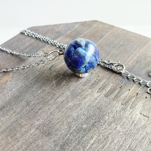 ラピスラズリのネックレス☆再販 ＊15mm / 天然石 / レジン / メンズ