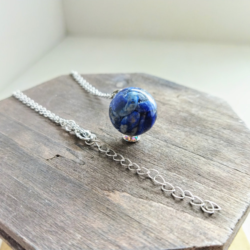 ラピスラズリのネックレス☆再販 ＊15mm / 天然石 / レジン / メンズ