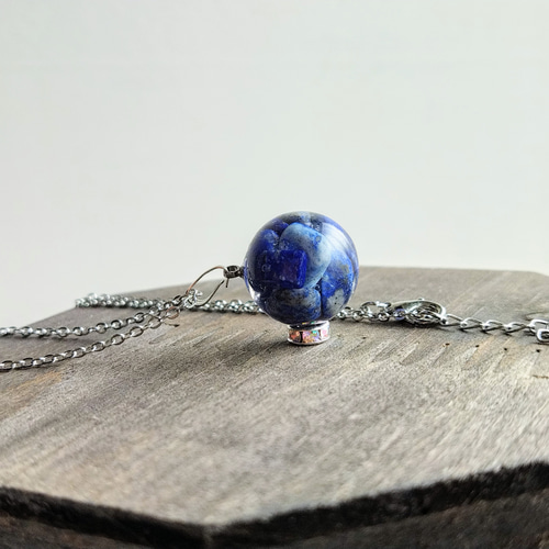 ラピスラズリのネックレス☆再販 ＊15mm / 天然石 / レジン / メンズ