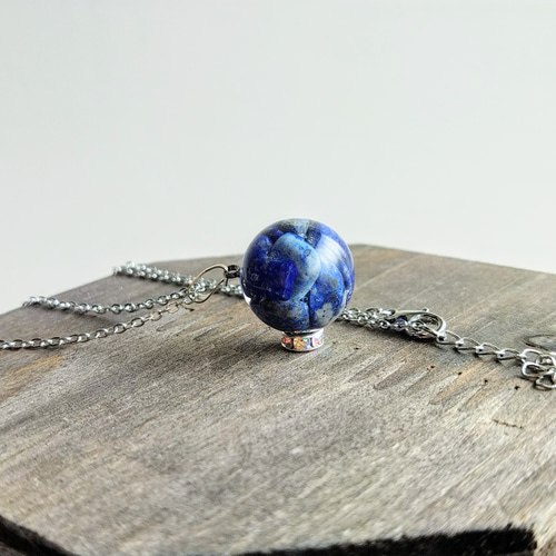 ラピスラズリのネックレス☆再販 ＊15mm / 天然石 / レジン / メンズ
