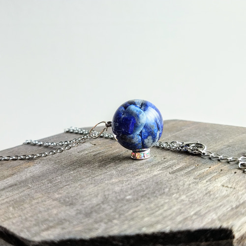 ラピスラズリのネックレス☆再販 ＊15mm / 天然石 / レジン / メンズ