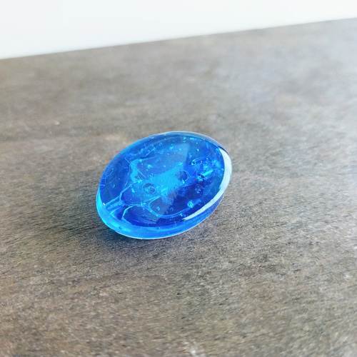 オーストリア　サファイアブルー　ガラス　オーバル　ブローチ サファイア ブローチ / Blue Sapphire Brooch - ショップ NATSU